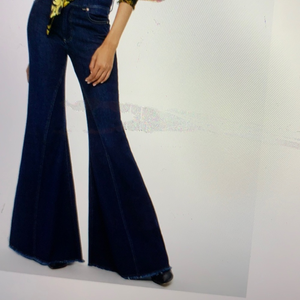 Alice + Olivia Dark Blue Flare Jeans